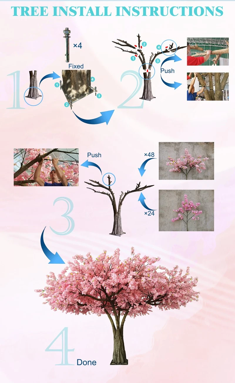Insstallation of large artificial trees Insstallation of large artificial trees