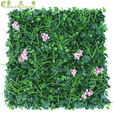 Fake Plant Wall Decor vaaleanpunaisilla kukilla
